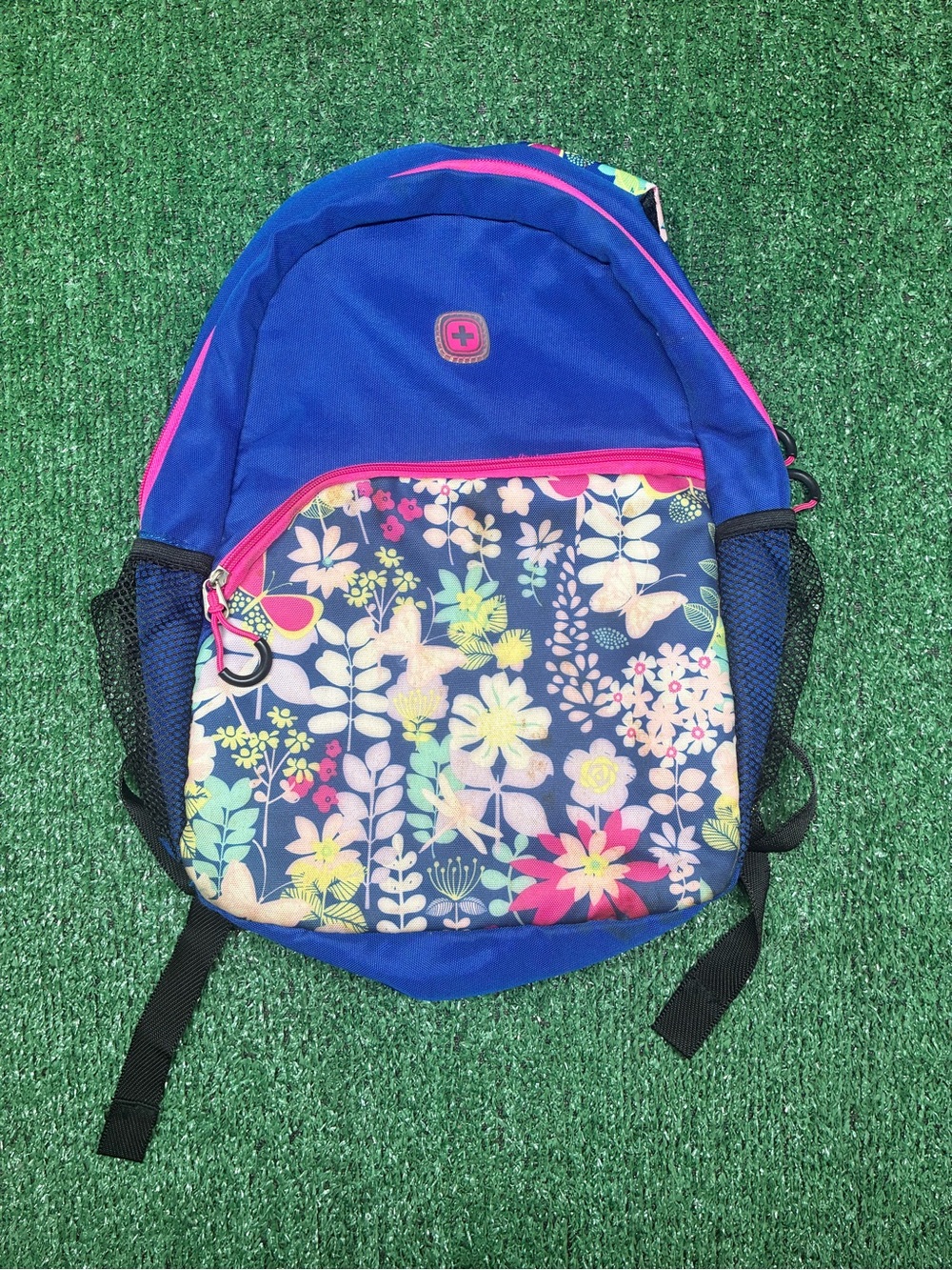 Kids Floral Navy & Pink Backpack - Swiss gear